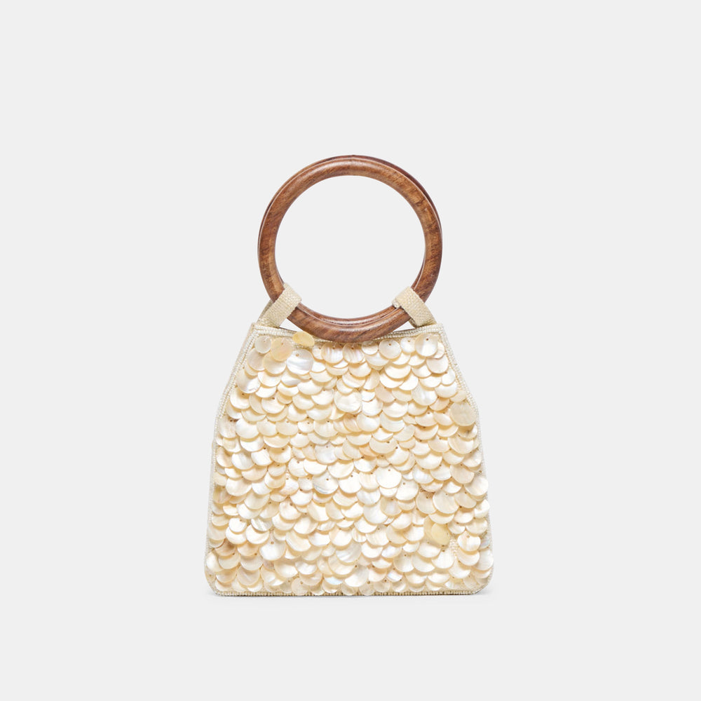 Allegra Natural Sequin Handbag