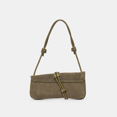 Alice Olive Suede Shoulder Bag