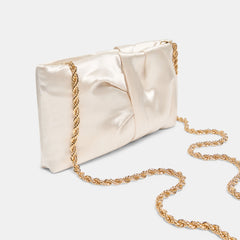 Rozey White Satin Clutch