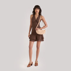 Lipari Beige Suede Crossbody