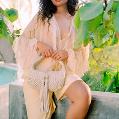 Zenia Bone Leather Handbag