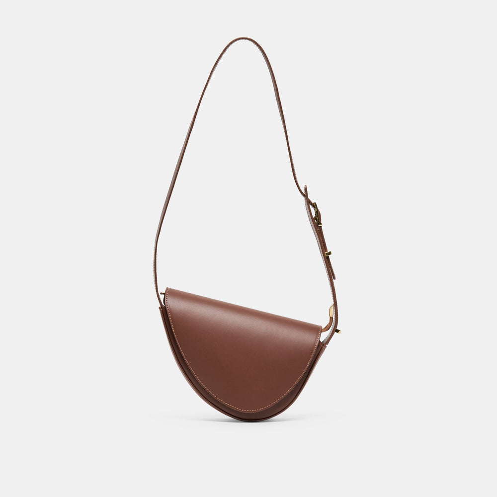 Sabine Brown Leather Shoulder Bag