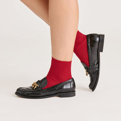 5 Pack Embroidered Rib White Black Multi Anklet Socks