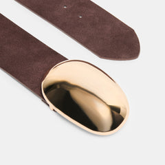 Bubble Mahogany Gold Buckle Belt