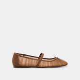 Raeven Mid Brown Tulle Ballet Flats