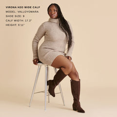 Virona H2O Waterproof Dk Brown Suede Wide Calf Boots