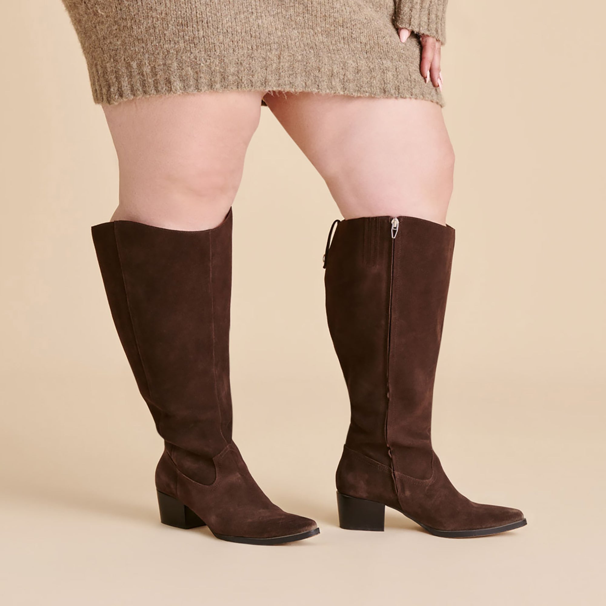 Virona H2O Waterproof Dk Brown Suede Extra Wide Calf Boots