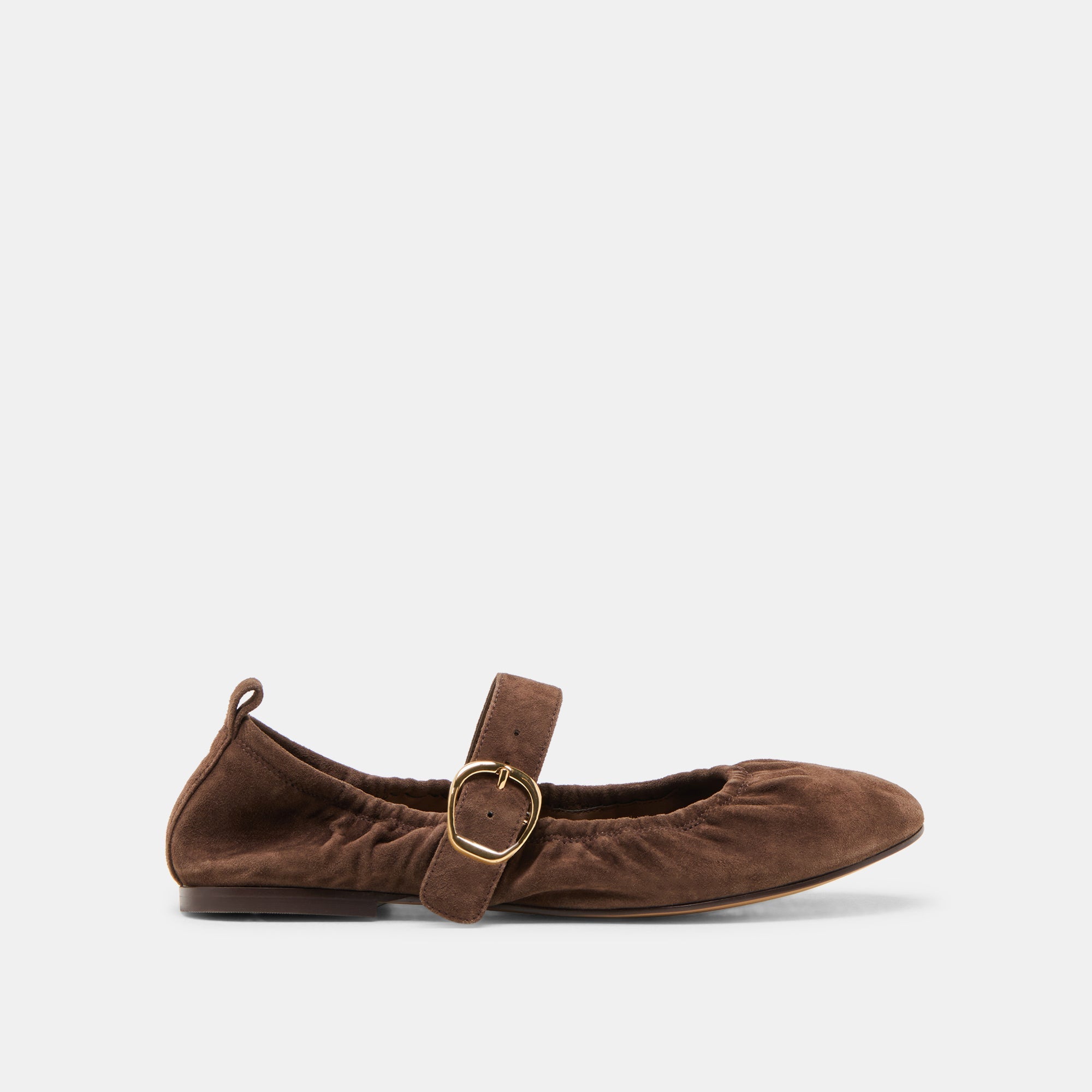 Caely Dk Brown Suede Ballet Flats