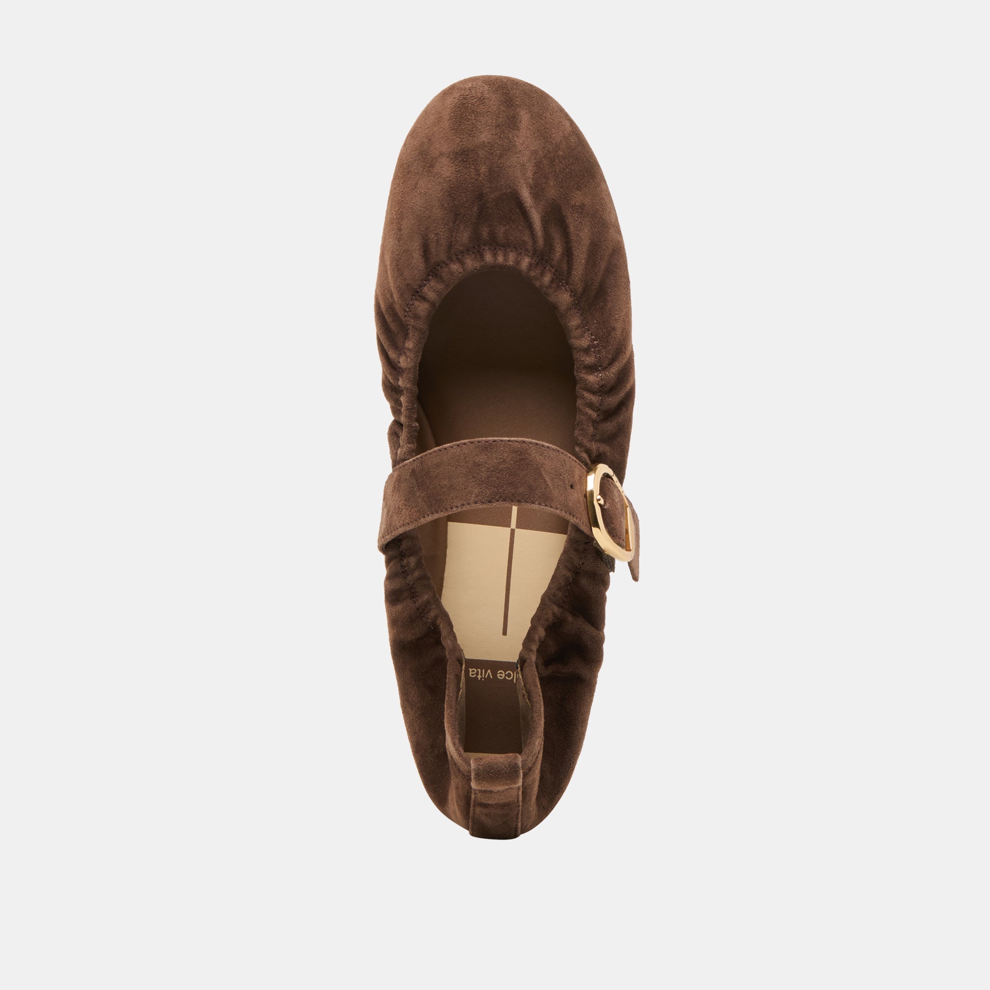 Caely Dk Brown Suede Ballet Flats