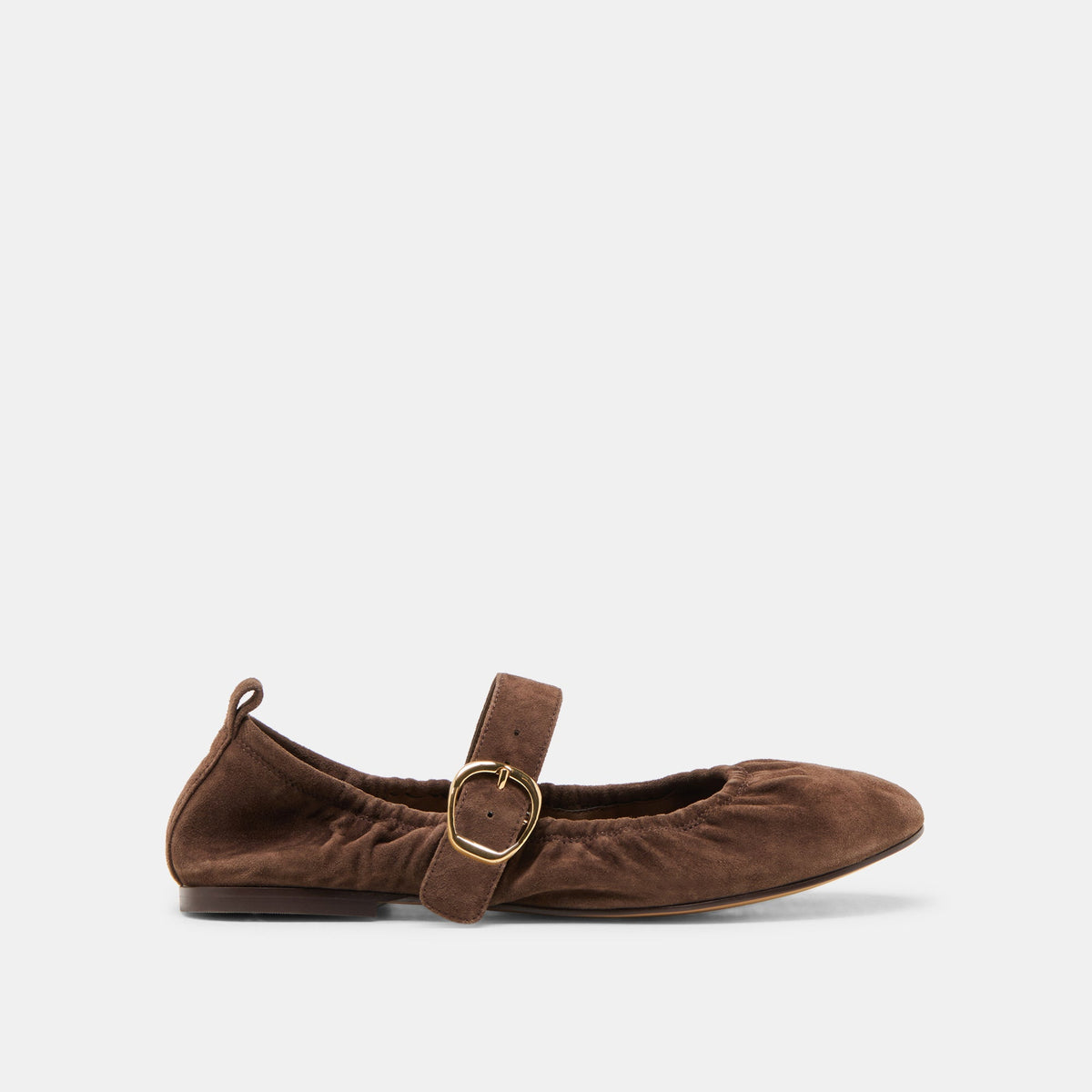 Caely Dk Brown Suede Ballet Flats