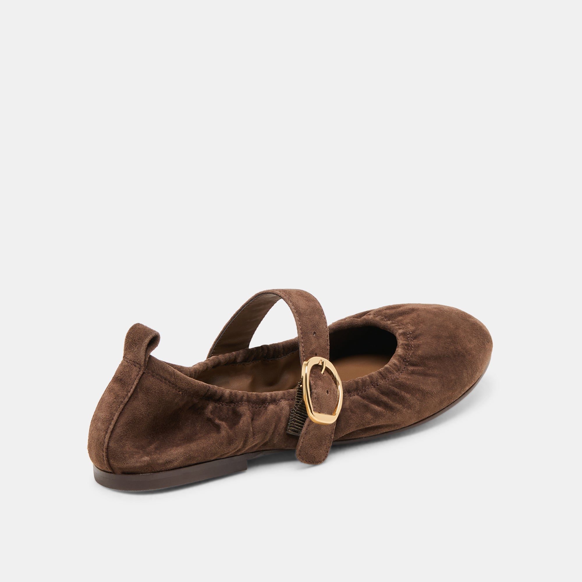 Caely Dk Brown Suede Ballet Flats