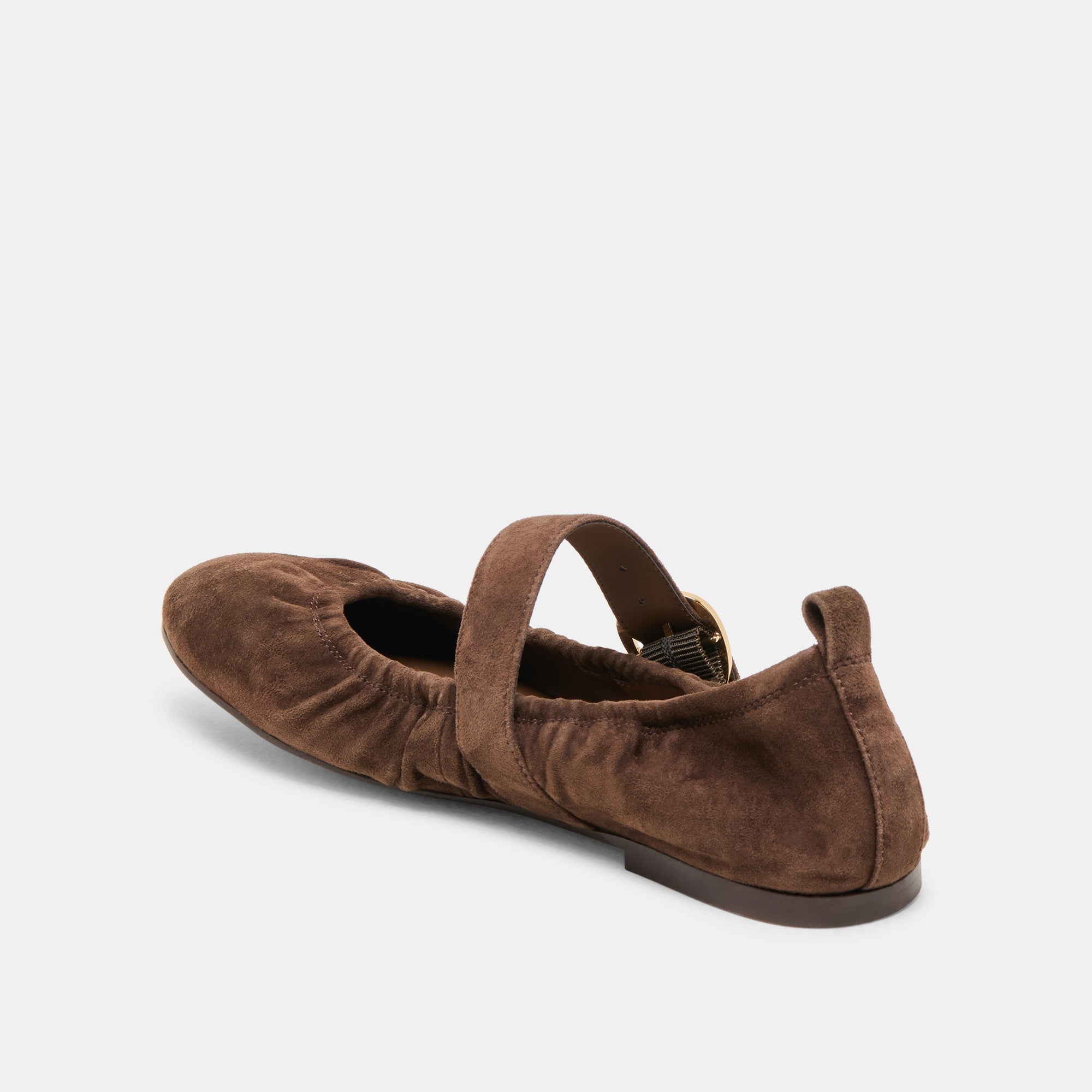 Caely Dk Brown Suede Ballet Flats