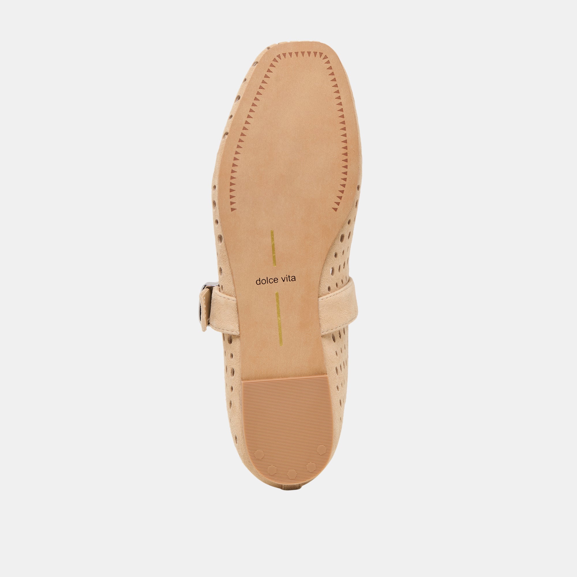 Mikel Camel Perforated Suede Ballet Flats