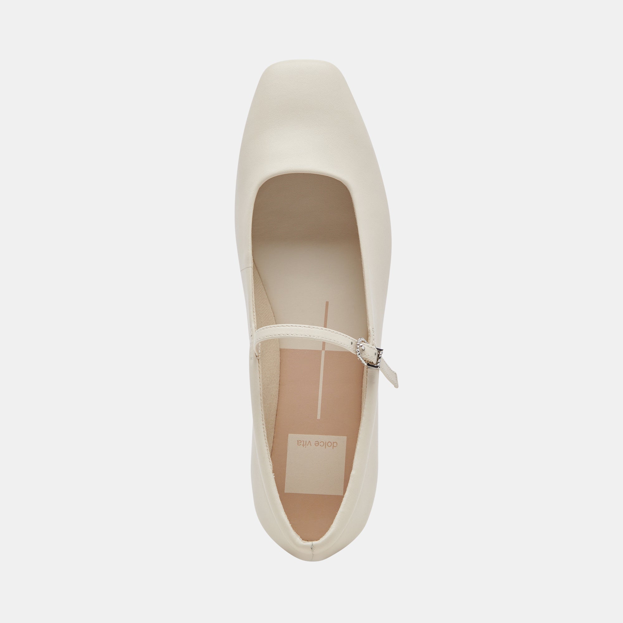 Reyes Ivory Leather Ballet Flats