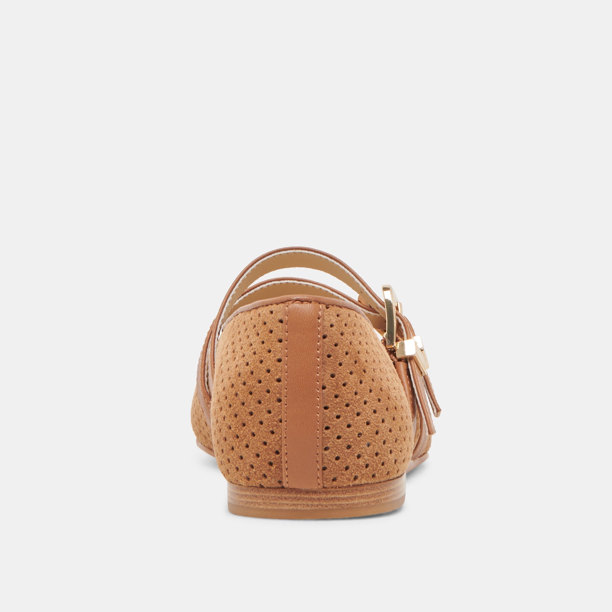 Baylee Pecan Perforated Suede Ballet Flats