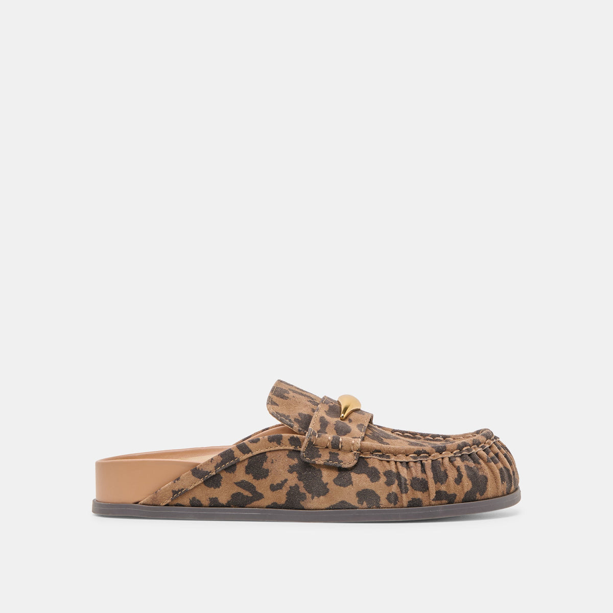 Jodero Brown Leopard Printed Suede Flats