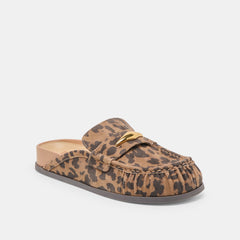 Jodero Brown Leopard Printed Suede Flats
