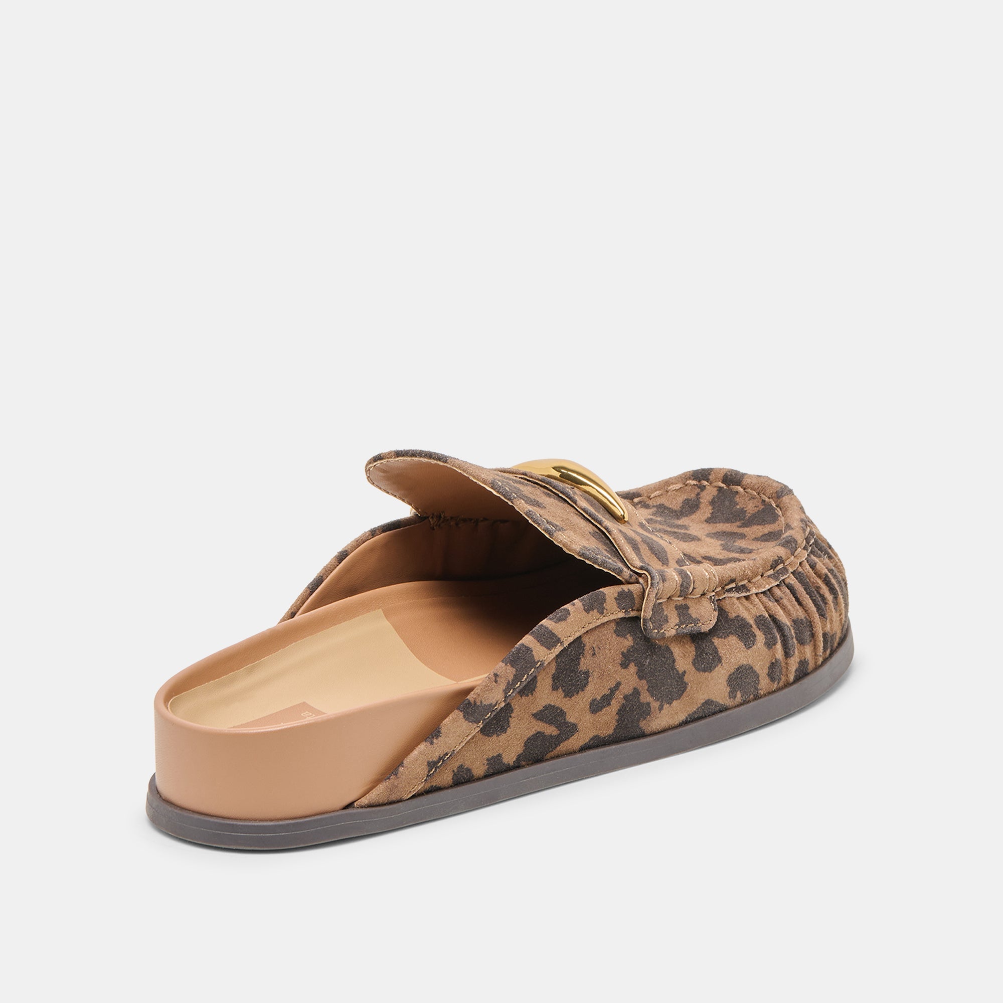 Jodero Brown Leopard Printed Suede Flats