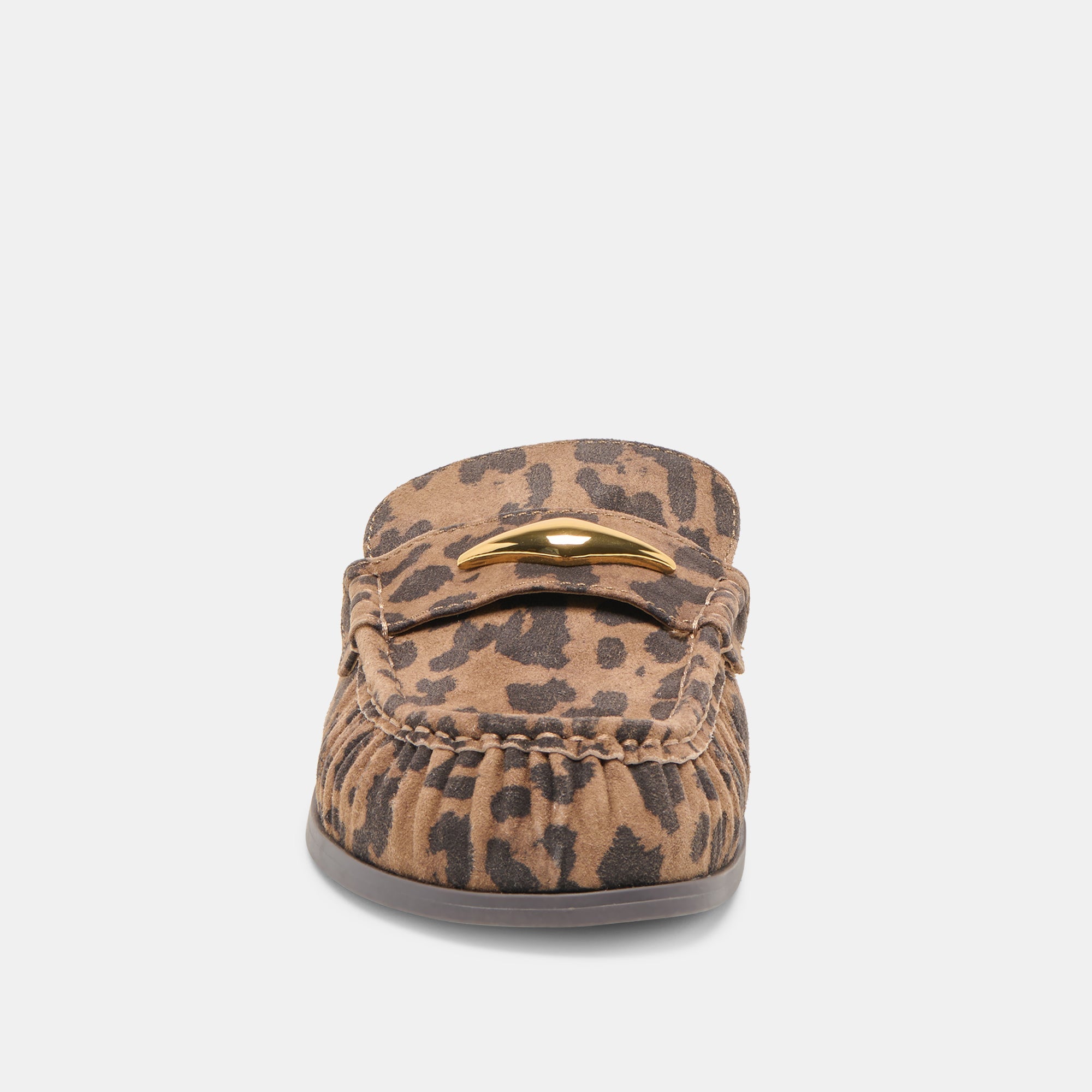 Jodero Brown Leopard Printed Suede Flats