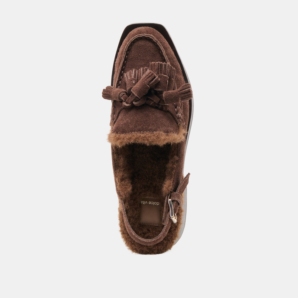 Hamlit Plush Dk Brown Suede Loafers