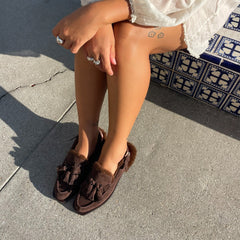 Hamlit Plush Dk Brown Suede Loafers