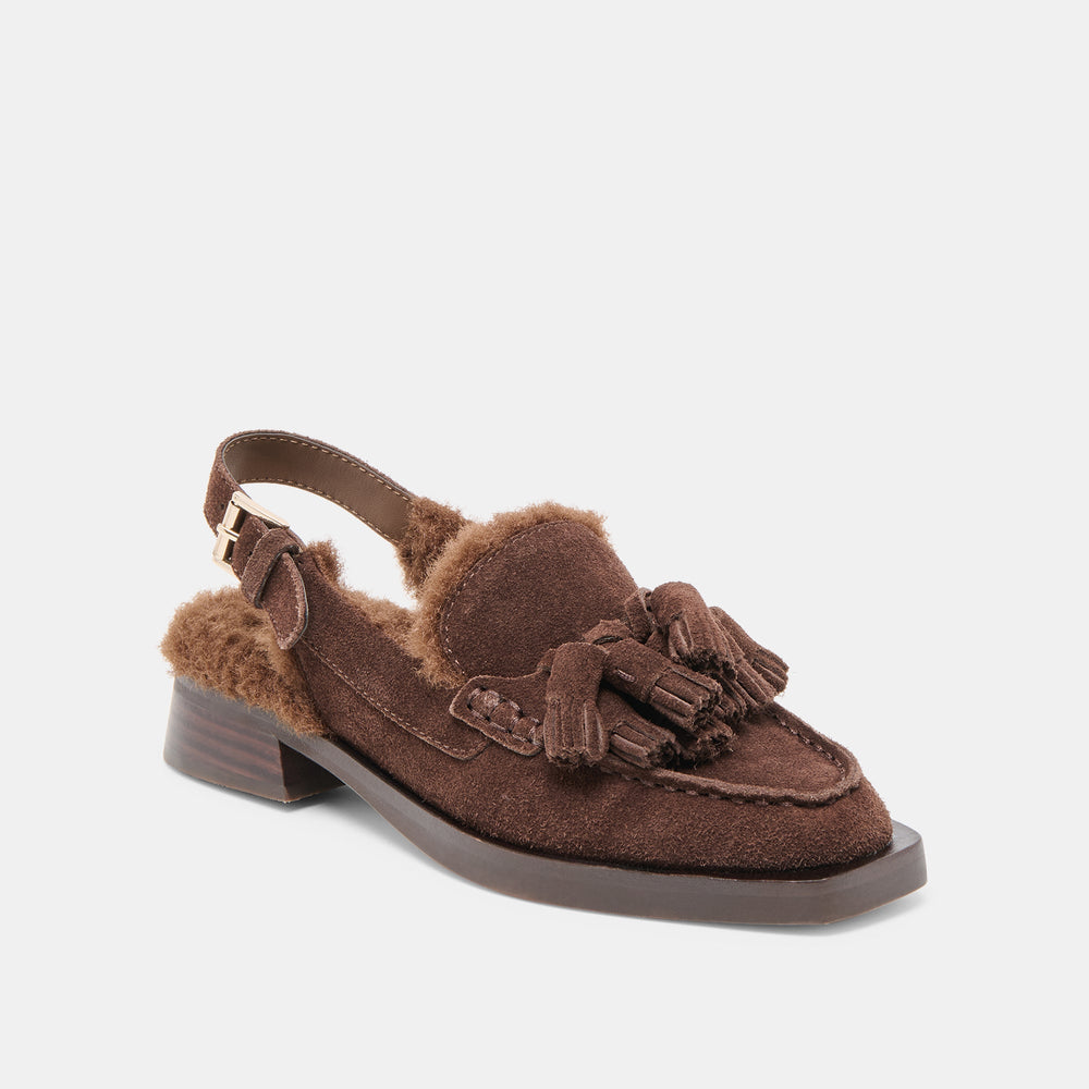 Hamlit Plush Dk Brown Suede Loafers