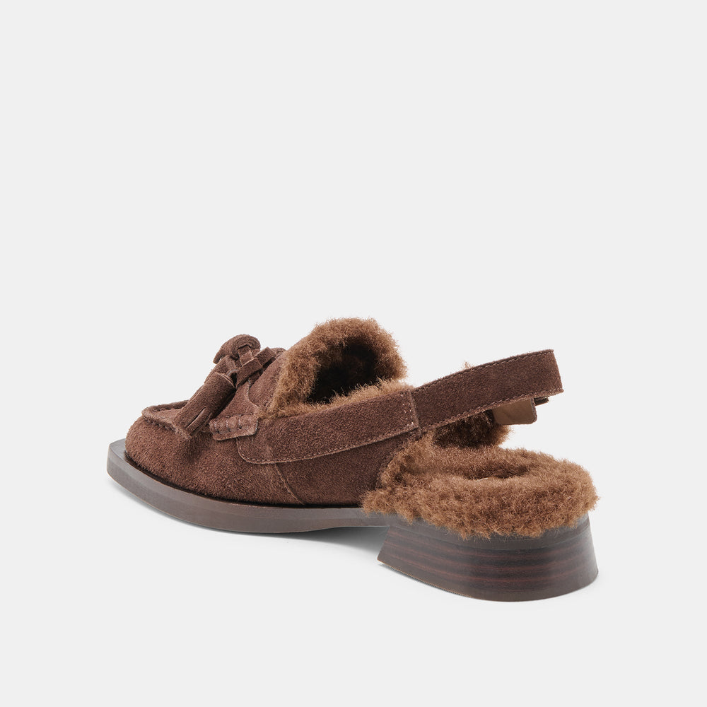 Hamlit Plush Dk Brown Suede Loafers