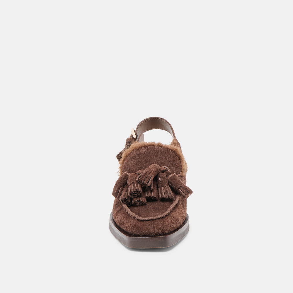 Hamlit Plush Dk Brown Suede Loafers