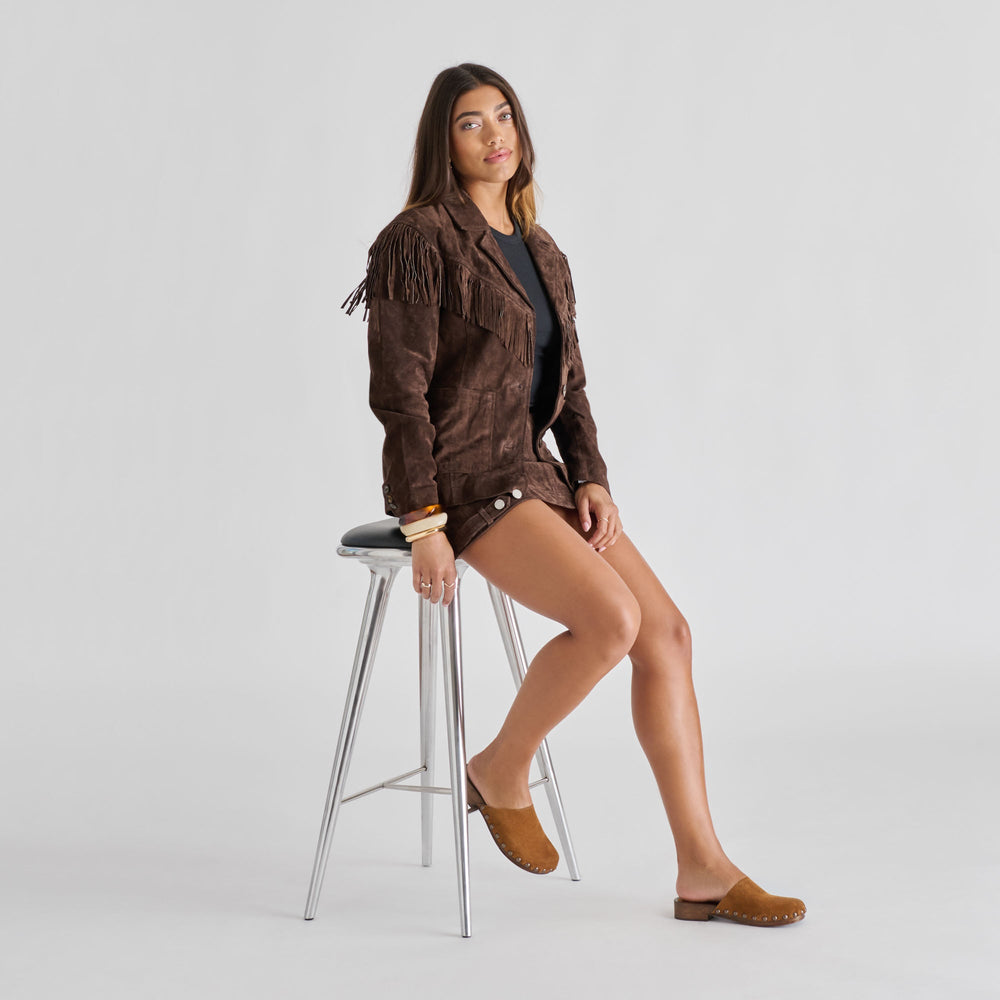 Alanis Chestnut Suede Flats