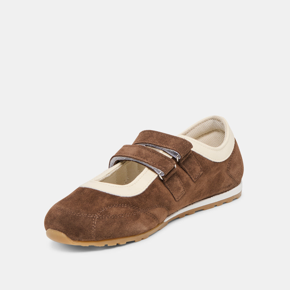 Swan Dk Brown Suede Sneakers