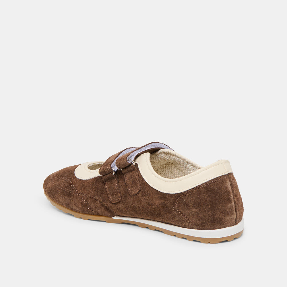 Swan Dk Brown Suede Sneakers