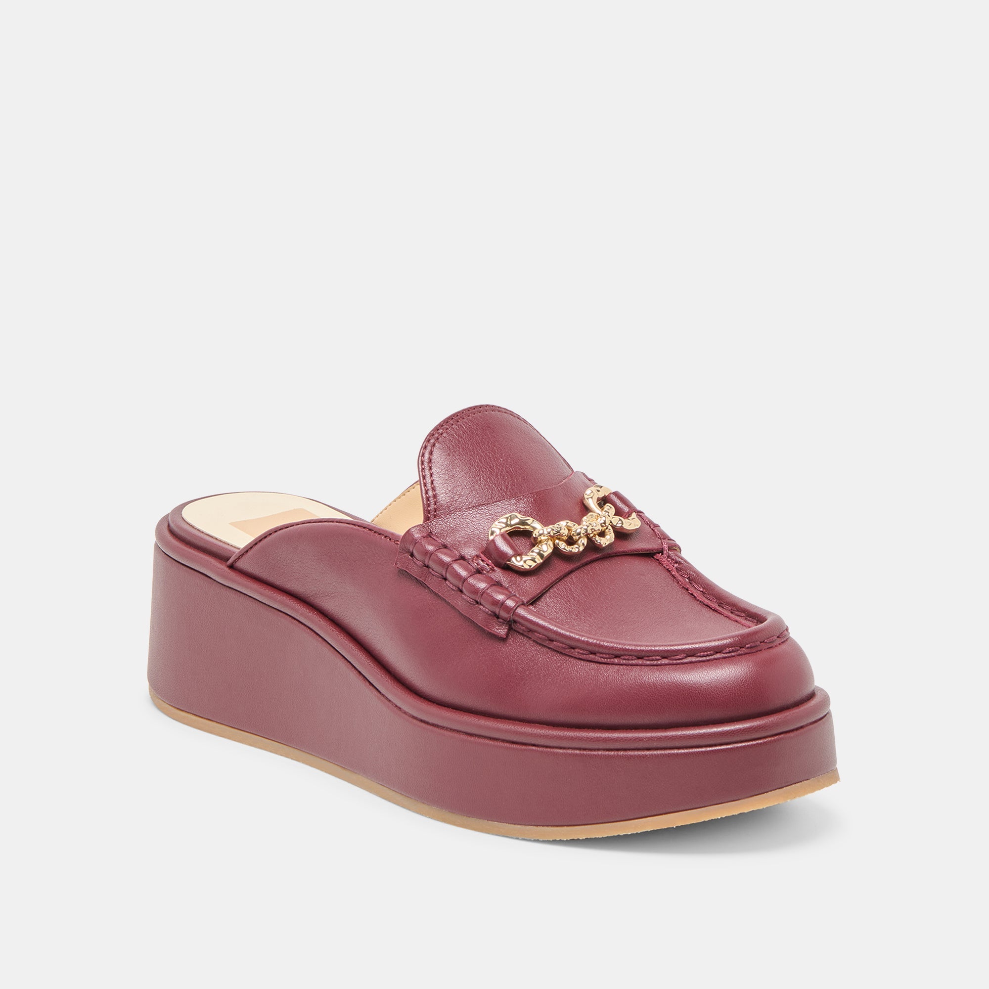 Dorrel Maroon Leather Loafers
