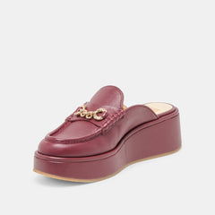 Dorrel Maroon Leather Loafers