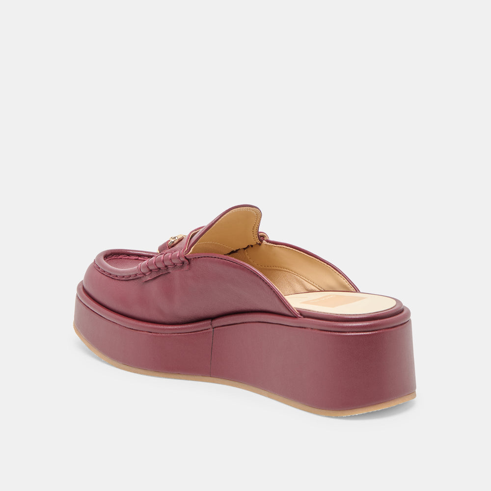 Dorrel Maroon Leather Loafers