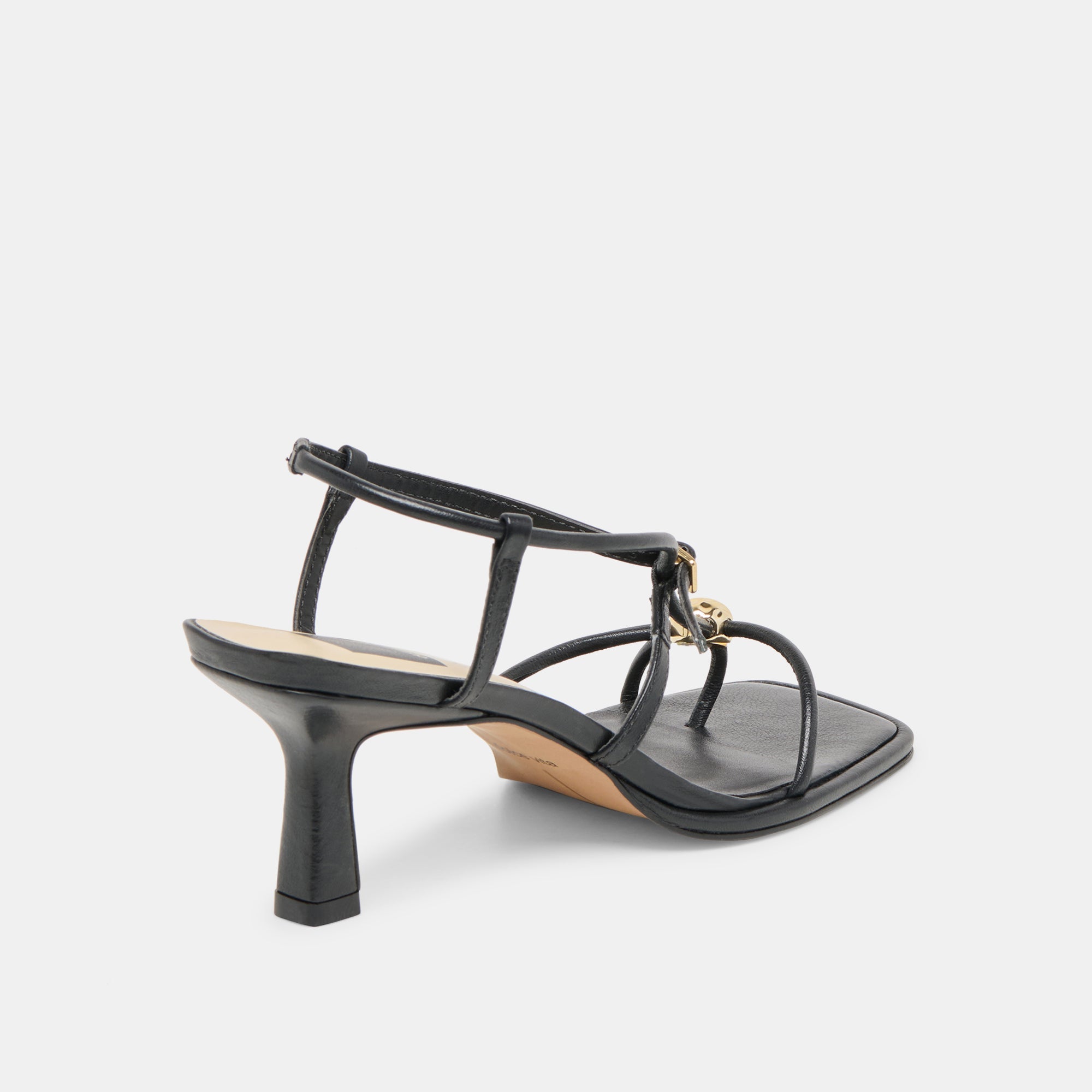 Mylee Black Leather Heels