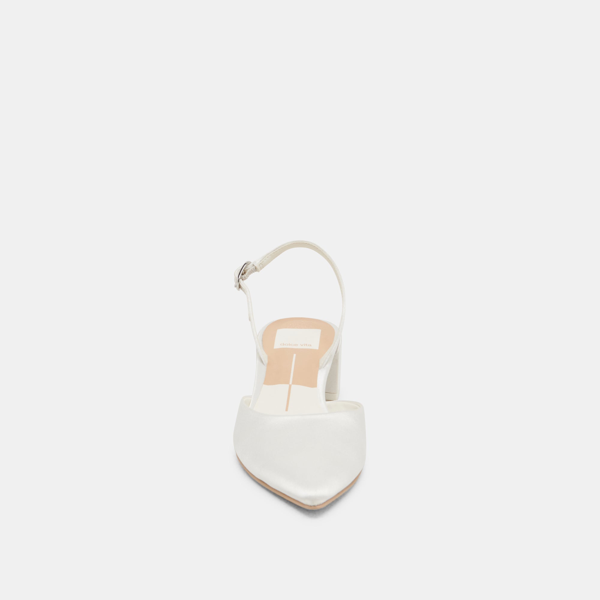 Carel Off White Satin Heels