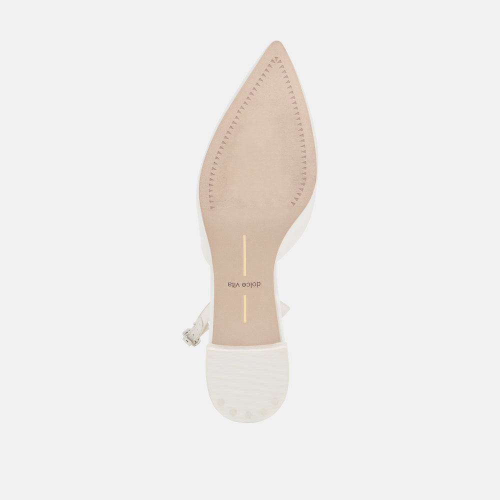 Carel Off White Satin Heels