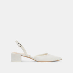 Carel Off White Satin Heels