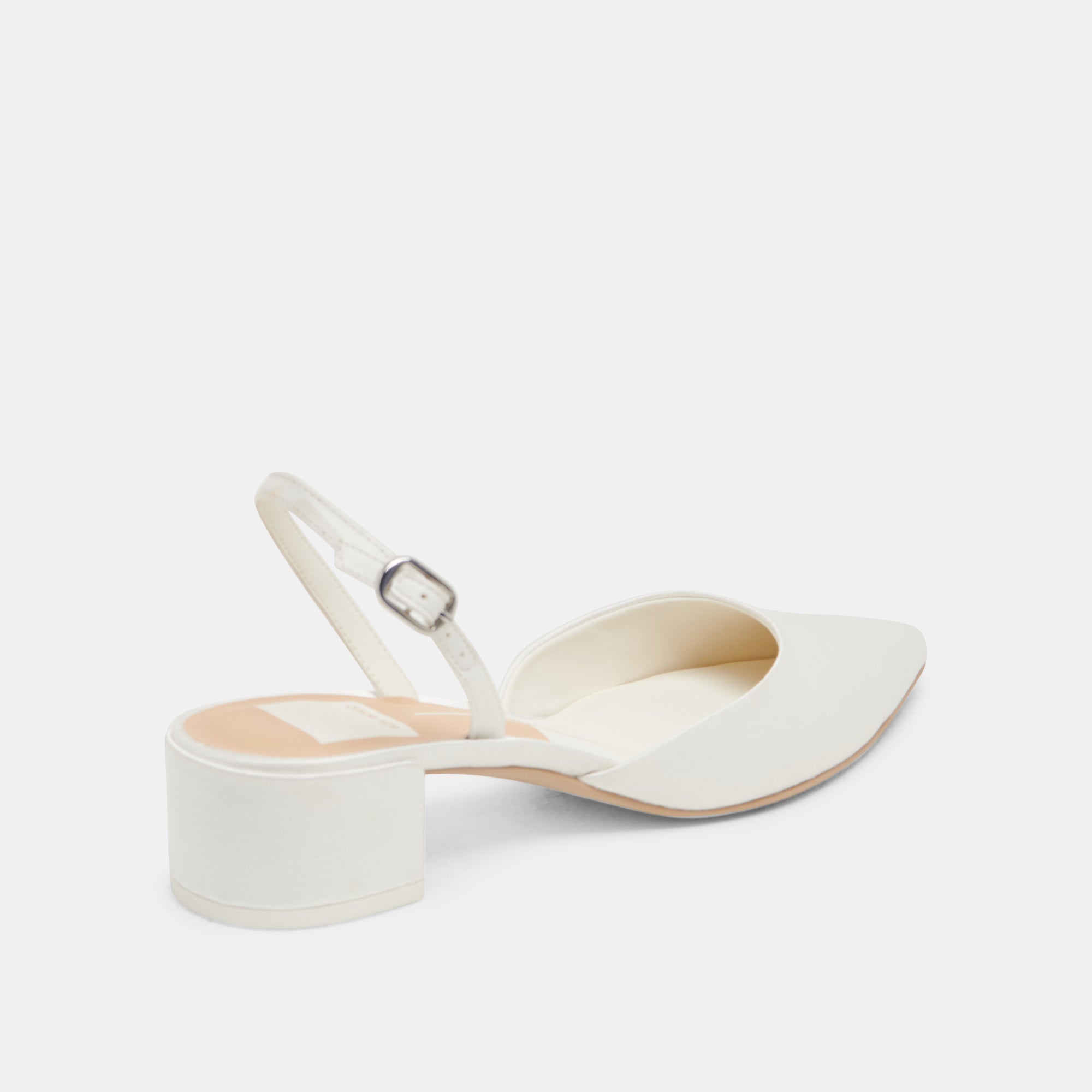 Carel Off White Satin Heels