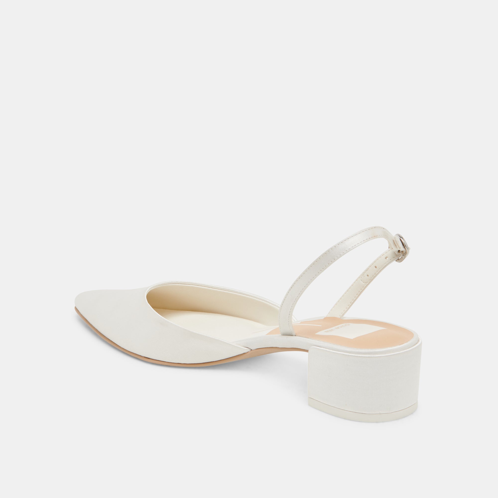 Carel Off White Satin Heels