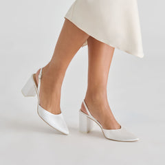 Carel True White Satin High Heels