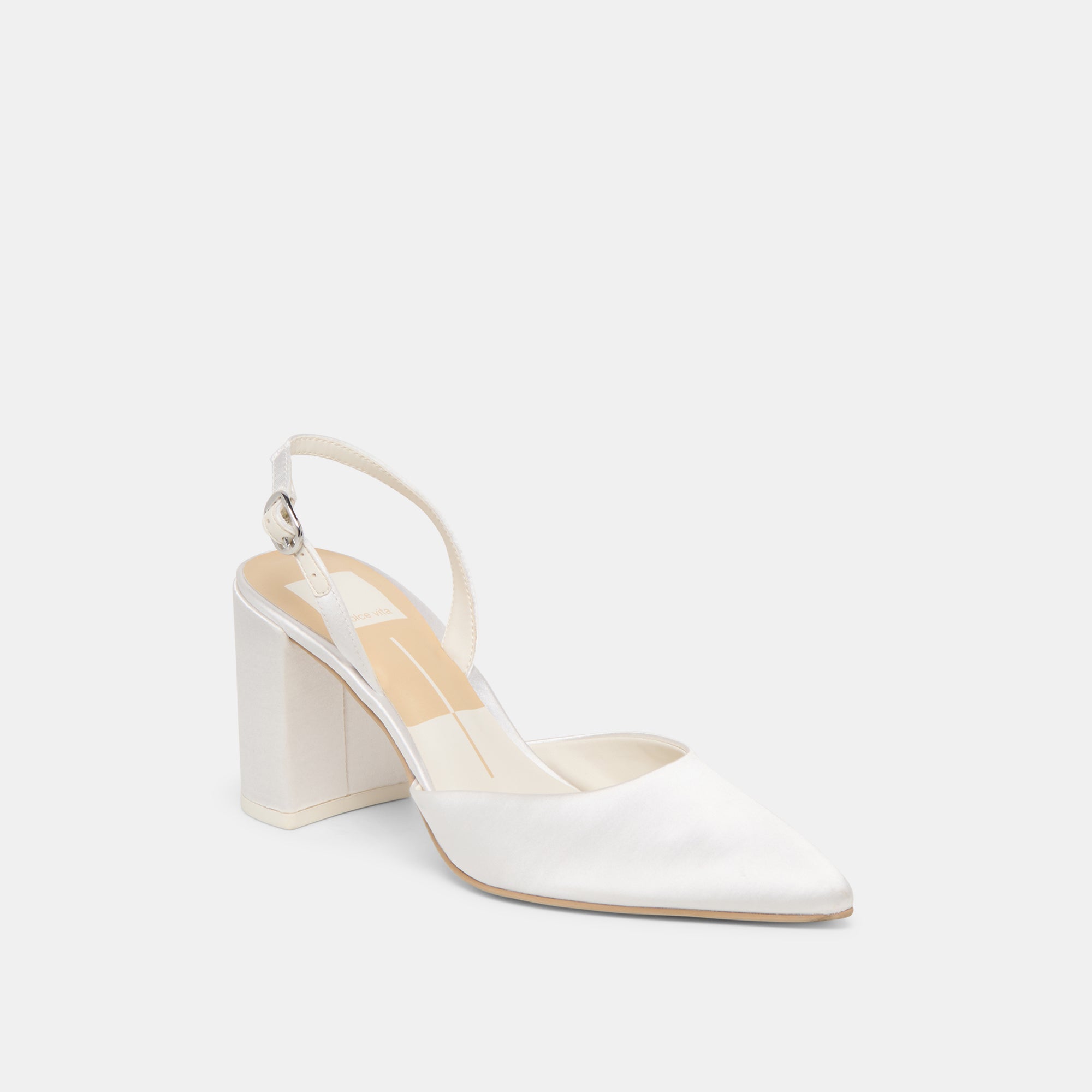 Carel True White Satin High Heels