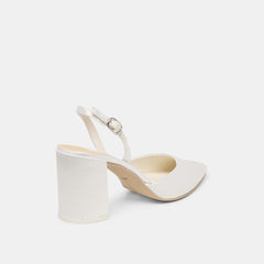 Carel True White Satin High Heels