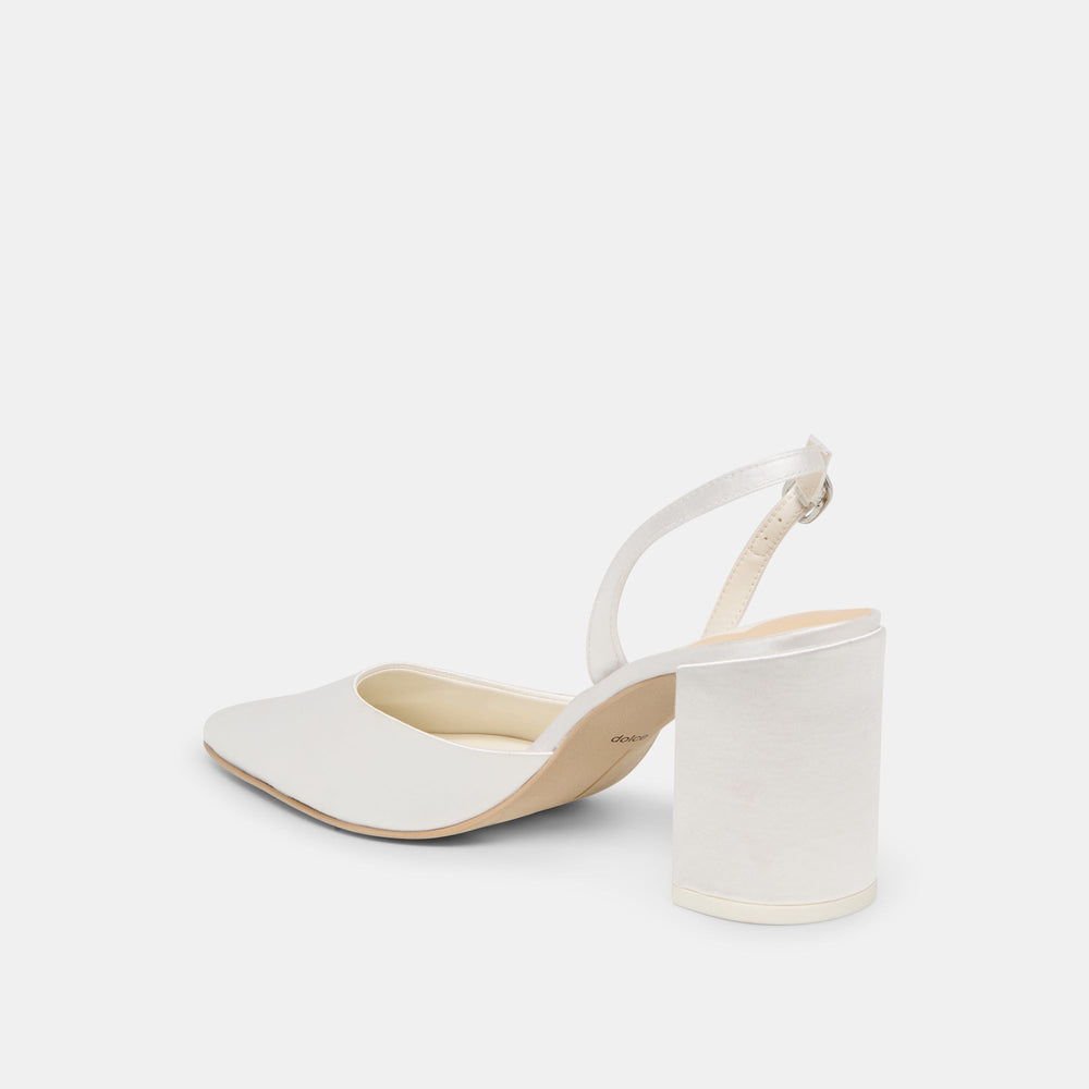 Carel True White Satin High Heels
