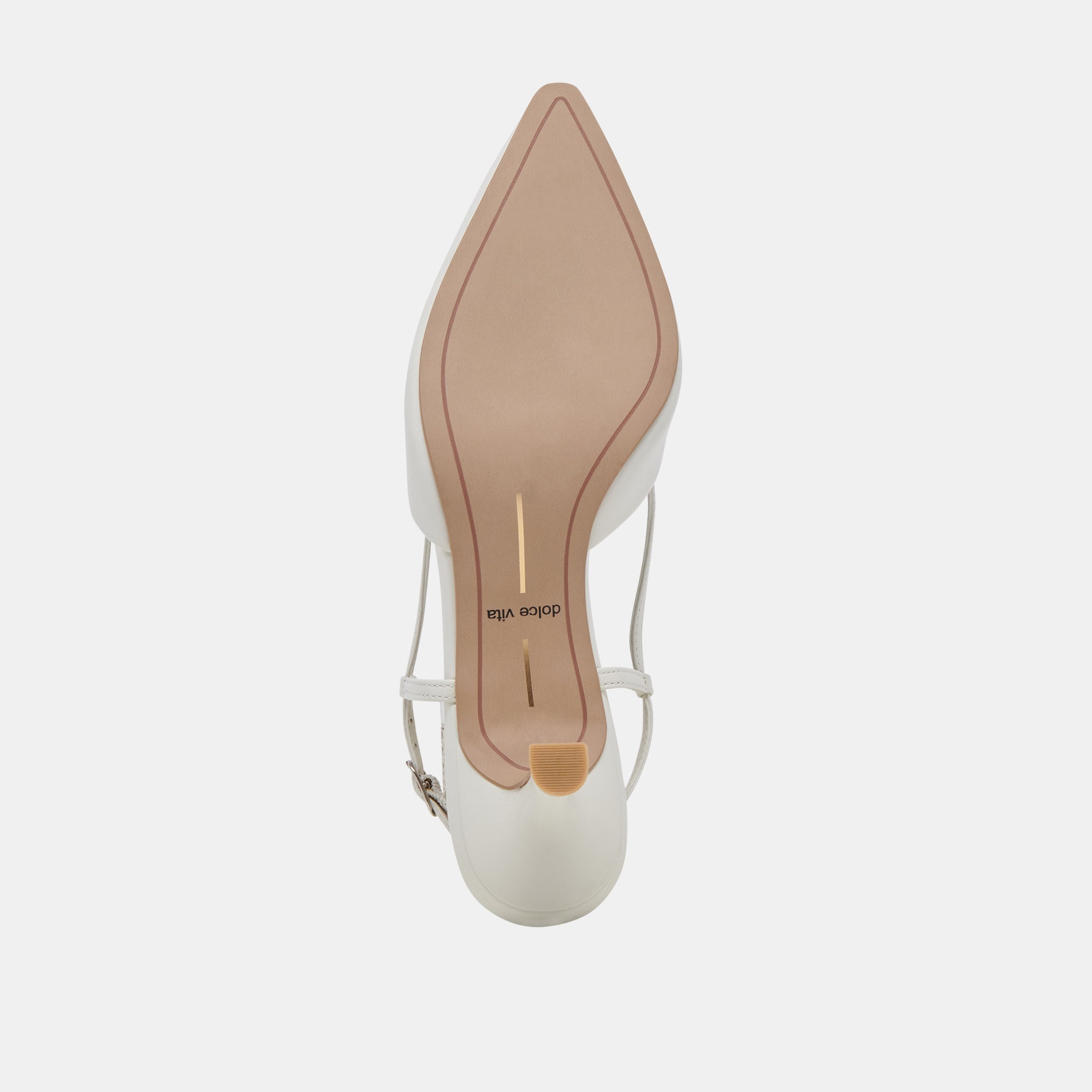 Odela White Leather Heels