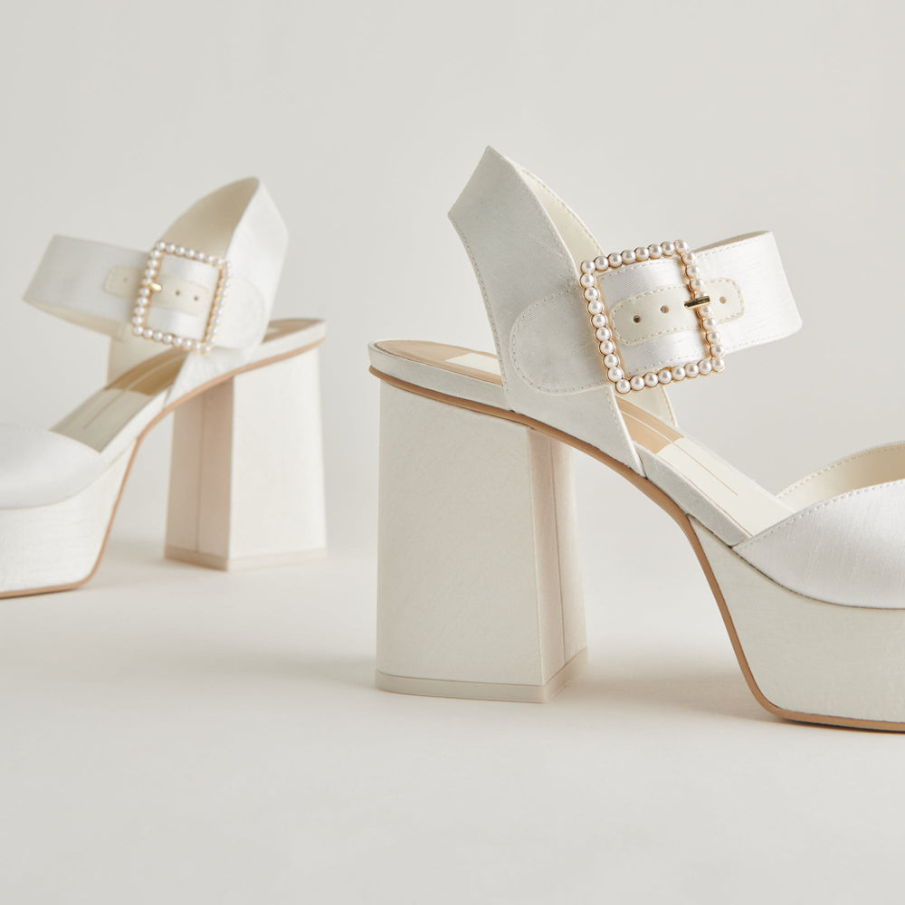 Bobby Pearl White Pearl Heels