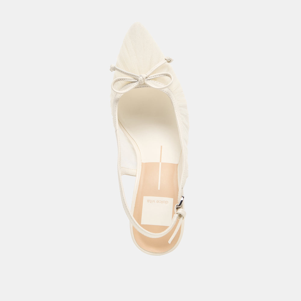 Yela White Tulle Heels