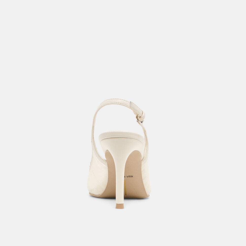 Yela White Tulle Heels