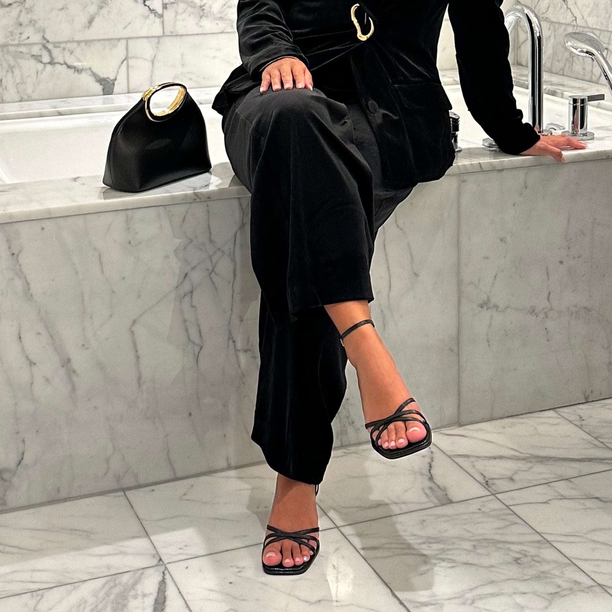 MANJI HEELS MIDNIGHT PATENT LEATHER