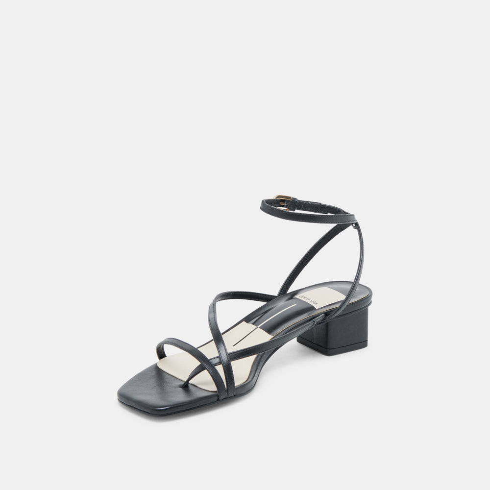 KARLOS SANDALS BLACK LEATHER